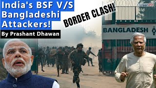 Sudden Clash at India Bangladesh Border  Indias BSF vs Bangladeshi Attackers [upl. by Ahc]