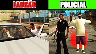 ISSO acontece quando o CJ se torna um POLICIAL no GTA SA [upl. by Adnirem]