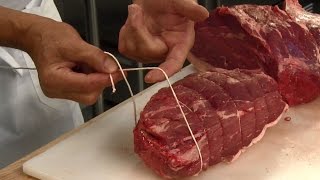 DIY Butcher Skills How to tie a Butchers Knot for Beef Roasts [upl. by Sholley]