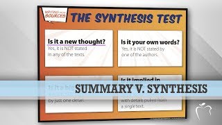 Summary v Synthesis Whats the difference [upl. by Abad699]