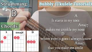 Bubbly  Easy Ukulele Tutorial With Chords Strumming amp Lyrics [upl. by Giaimo905]