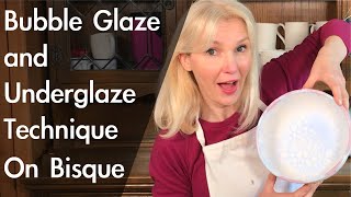 Bubble Glaze Technique on Bisque Pottery [upl. by Berfield842]