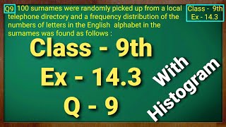 Class  9th Ex  143 Q9 Statistics Maths NCERT CBSE [upl. by Budwig606]