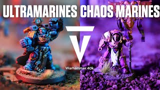 Ultramarines vs Chaos Space Marines Warhammer 40000 Battle Report [upl. by Kirby504]