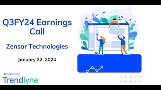 Zensar Technologies Earnings Call for Q3FY24 [upl. by Erdnaid]