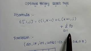 Optimal binary search tree problem explanation in Tamil [upl. by Notsag]