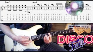 10 Great DiscoFunk Riffs Chic Donna Summer  TAB  Tutorial  Lesson  Cover [upl. by Ardnuassac]