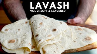 My Favorite Flatbread for Kebabs  Soft and Leavened Lavash [upl. by Dorca738]