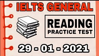 GENERAL IELTS READING PRACTICE TEST  V2 IELTS  29  01  2024 [upl. by Nottus]