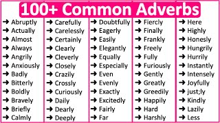 100 Common Adverbs in English 📚  Parts of speech [upl. by Hube408]