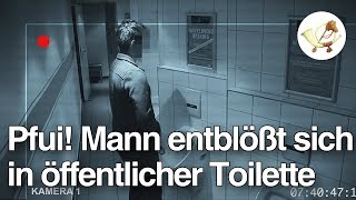 Pfui Mann entblößt sich in öffentlicher Toilette und uriniert in Keramikskulptur Postillon24 [upl. by Enirehtacyram47]