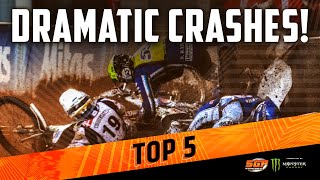 DRAMATIC SPEEDWAY GP CRASHES  FIM Speedway Grand Prix [upl. by Rosalyn565]