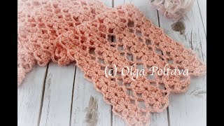 How to Crochet Lace Scarf with Flowers Designs Mile a Minute Crochet Video Tutorial [upl. by Luby]