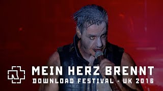 Rammstein  Mein Herz brennt Live at Download Festival UK 2016 [upl. by Schwinn]