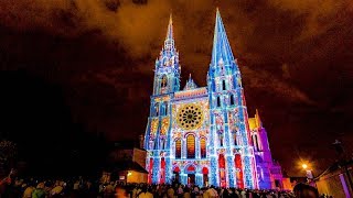 The Chartres Cathedral Luminaires France Light Show [upl. by Olympias894]