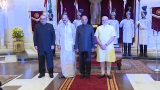 President Kovind administers oath of office to CAGdesignate Rajiv Mehrishi [upl. by Thapa281]