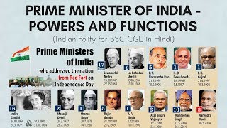 Prime Minister of India  Powers and Functions  Indian Polity for SSC CGL In Hindi [upl. by Addiel]