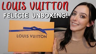 LOUIS VUITTON FELICIE POCHETTE UNBOXING  WHAT FITS [upl. by Noskcire816]