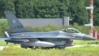 4X Dutch F16 returning at Leeuwarden Air Base EHLW [upl. by Gerge70]