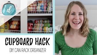 Cupboard DIY Can Rack Organizer  Small Space  Apartment Pantry Organization Ideas [upl. by Ayrad357]