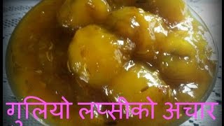 गुलियो लप्सीको अचार  Lapsi Ko Achar Nepali Food Recipe beautifullife 🍴 31 [upl. by Nilyaj]