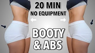 20 MIN FLAT BELLY amp ROUND BOOTY WORKOUT  No Squats No Jumping No Equipment  30x30 Day  30 [upl. by Hinson]