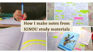 How To Make Notes From IGNOU Study Materials 📚 [upl. by Hamal]