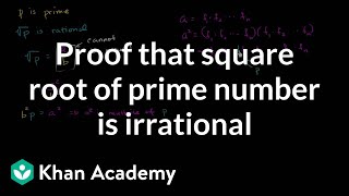 Proof that square root of prime number is irrational  Algebra I  Khan Academy [upl. by Mcquade]