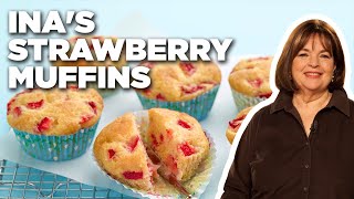 Ina Gartens Strawberry Muffins  Barefoot Contessa  Food Network [upl. by Attenoj41]