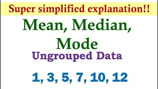 Measures of Central Tendency Ungrouped Data  Basic Statistics [upl. by Hadwin]