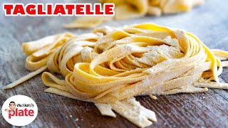 HOMEMADE TAGLIATELLE  How to Make Tagliatelle Pasta from Scratch [upl. by Melquist]