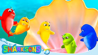 5 Little Reef Sharks  Videos for Kids  Nursery Rhymes amp Kids Songs  The Sharksons [upl. by Lednic]