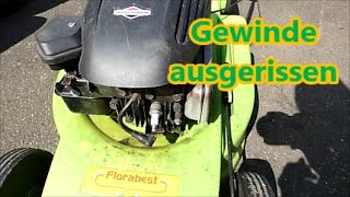 Zündkerzengewinde reparieren beim Rasenmäher Briggs amp Stratton [upl. by Ivie]