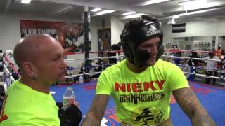 Nieky Holzken sparring JLeon Love inside the Mayweather Boxing Club [upl. by Laird]