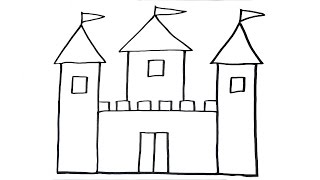 How To Draw a Castle  VERY EASY For Kids [upl. by Boulanger805]