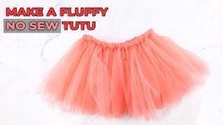 DIY No Sew Fluffy Tutu Tutorial  How to Make a Tutu Skirt [upl. by Hsizan306]