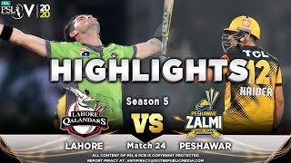 Lahore Qalandars vs Peshawar Zalmi  Full Match Highlights  Match 24  10 March  HBL PSL 2020 [upl. by Anibla]