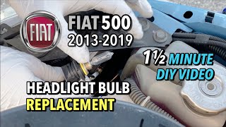 Fiat 500  Headlight Bulb Replacement  20132019 [upl. by Robers]