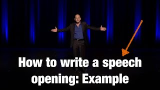 How to write a speech opening Example [upl. by Emsmus524]