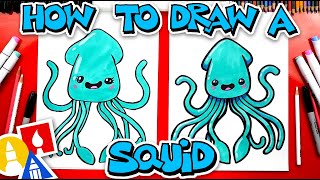 How To Draw A Funny Cartoon Squid [upl. by Docilla]