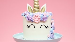 HOW TO MAKE A UNICORN CAKE  NERDY NUMMIES [upl. by Basso]