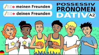 Deutsch lernen  A2 Possessivpronomen im Dativ meinem  deinem  unserem etc  Grammatik [upl. by Hteboj]