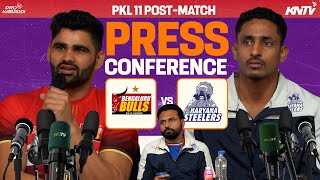 PKL 11 M68  Bengaluru Bulls vs Haryana Steelers  Press Conference ft Pardeep amp Coach Manpreet [upl. by Penelope397]