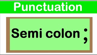 SEMI COLON  English grammar  How to use punctuation correctly [upl. by Gilud]