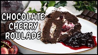 Beautiful Chocolate Cherry Roulade Recipe [upl. by Rus402]