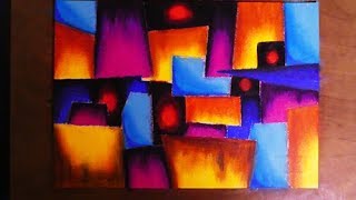 Very Easy Cubism Abstract Painting  Contemporary Art Style [upl. by Dever]