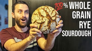 100 Whole Grain Rye Sourdough Bread [upl. by Crist]