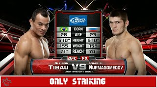 Khabib Nurmagomedov vs Gleison Tibau but its only striking  MMA GOATS [upl. by Yrrehs]