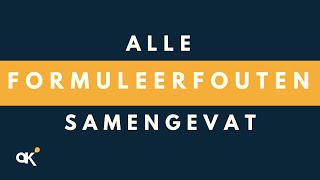 Alle formuleerfouten samengevat [upl. by Leatri178]