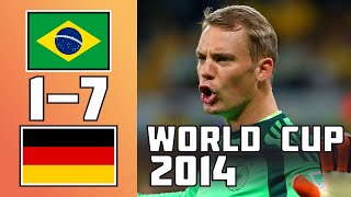 Brazil 1  7 Germany  World Cup 2014 [upl. by Egag109]